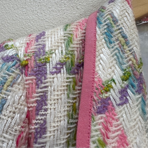 Vintage Ungaro Paparelle Couture 90's Tweed Pastel Blazer Jacket Women’s Sz 12 - Picture 3 of 5